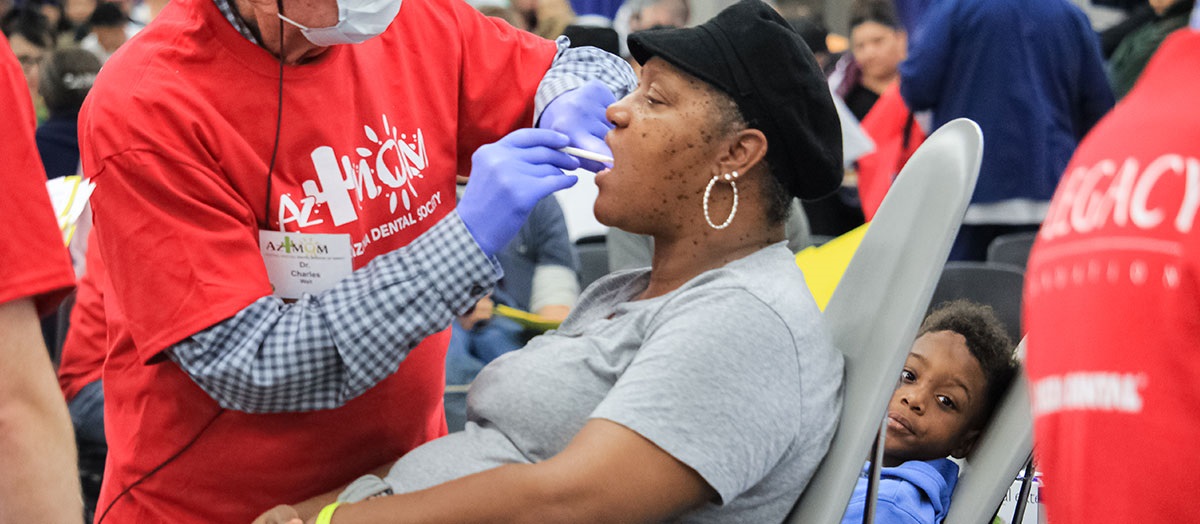 7th Annual Arizona Dental Mission of Mercy Treats Thousands in Need More than 1,500 volunteers turned the state fairgrounds' coliseum into a 100-chair free dental clinic