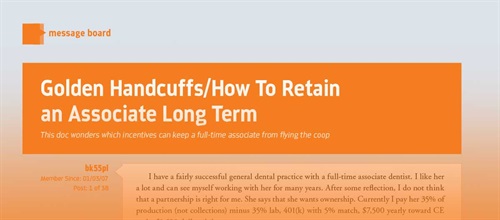 Golden Handcuffs/How To Retain an Associate Long Term This doc wonders which incentives can keep a full-time associate from flying the coop