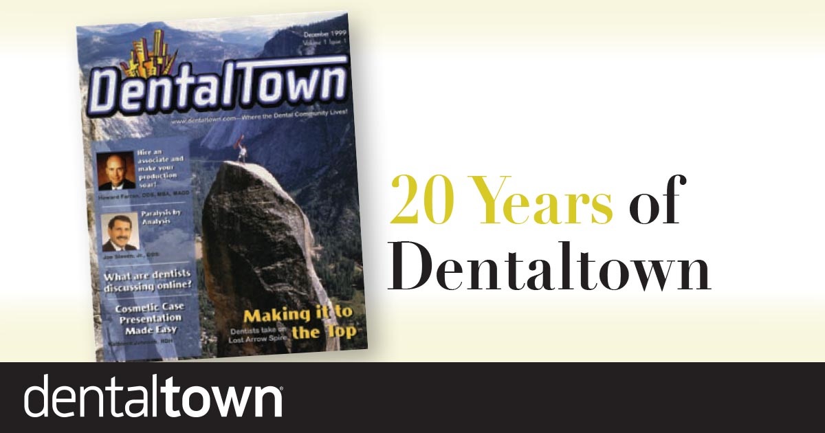 20 Years of Dentaltown March 2019 marks the 20th anniversary of Dentaltown! We look back at the community’s development over the past two decades, with a spotlight on some of our Townies’ favorite moments.