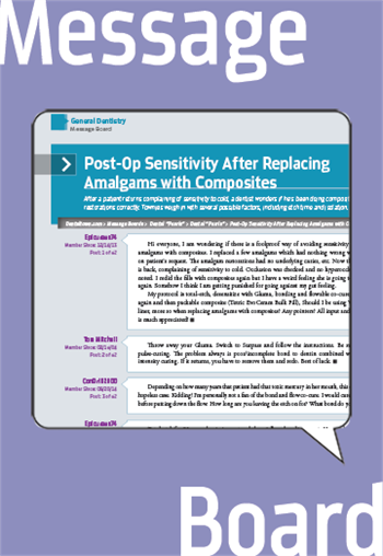 Post-Op Sensitivity After Replacing Amalgams with Composites 