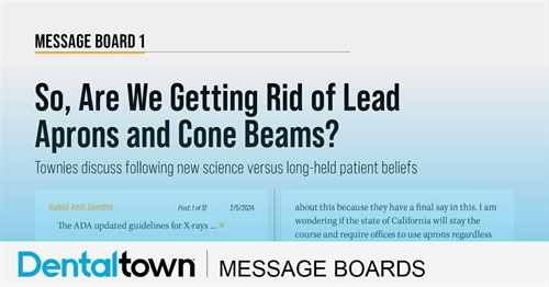 So, Are We Getting Rid of Lead Aprons and Cone Beams? Townies discuss following new science versus long-held patient beliefs