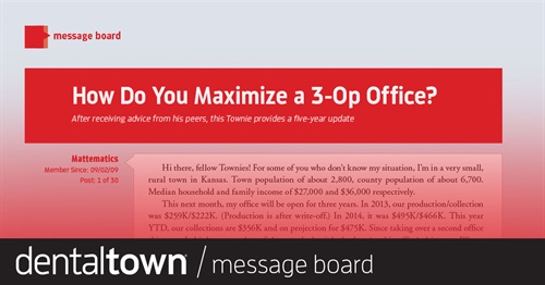 How Do You Maximize  a 3-Op Office? After receiving advice from his peers,  this Townie provides a five-year update.