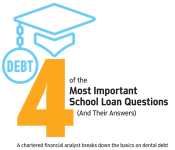 4 of the Most Important Student Loan Questions  (and Their Answers) Payment plans? Refinancing? Chartered financial analyst Travis Hornsby, founder of Student Loan Planner, answers the top four questions from dental students about how to handle their loan debts.