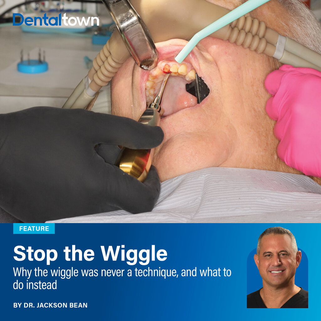 Stop the Wiggle Dr. Jackson Bean explains why the traditional extraction wiggle is a habit rather than a technique, and shows how a twist-and-hold approach with ligament-expanding instruments protects the socket for a future implant.