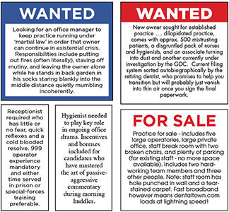 Dentally Incorrect If Classifieds Were Written Honestly…