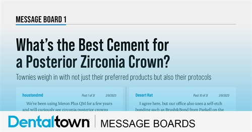 What’s the Best Cement for a Posterior Zirconia Crown? Townies weigh in with not just their preferred products but also their protocols