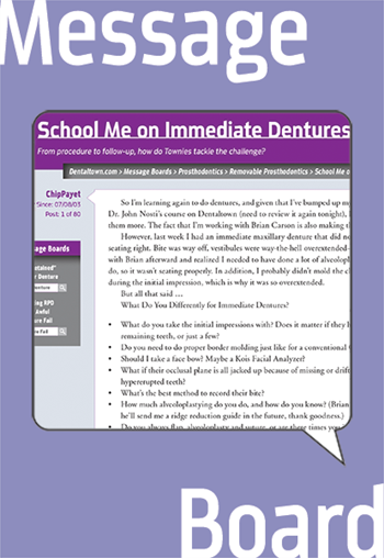 Prosthodontics: School Me on Immediate Dentures From procedure to follow-up, how do Townies tackle the challenge?