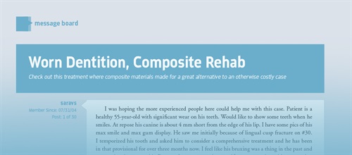 Worn Dentition, Composite Rehab Check out this treatment where composite materials made for a great alternative to an otherwise costly case