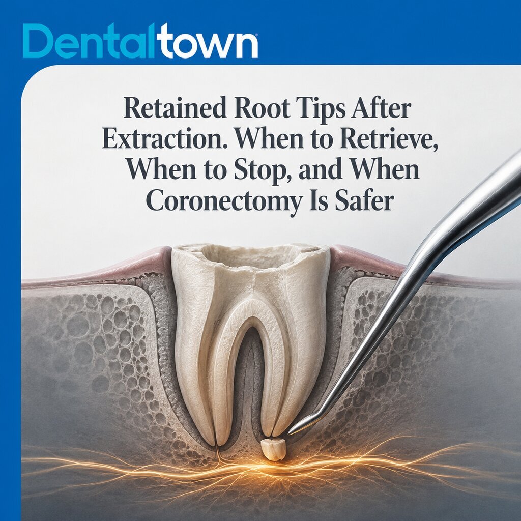 Retained Root Tips After Extraction. When to Retrieve, When to Stop, and When Coronectomy Is Safer