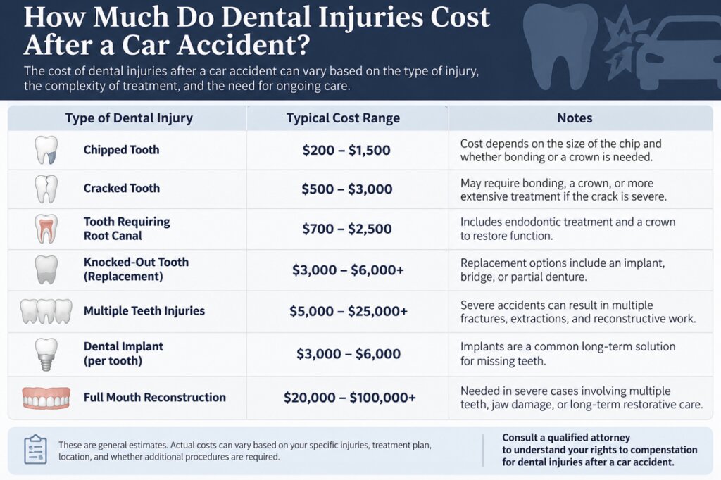 How Much Do Dental Injuries Cost After a Car Accident?