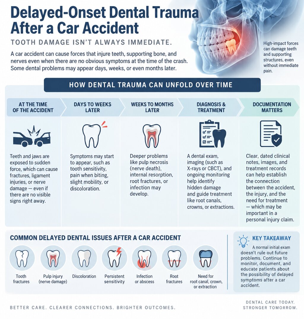 Delayed-Onset Dental Trauma After a Car Accident: Signs and Risks