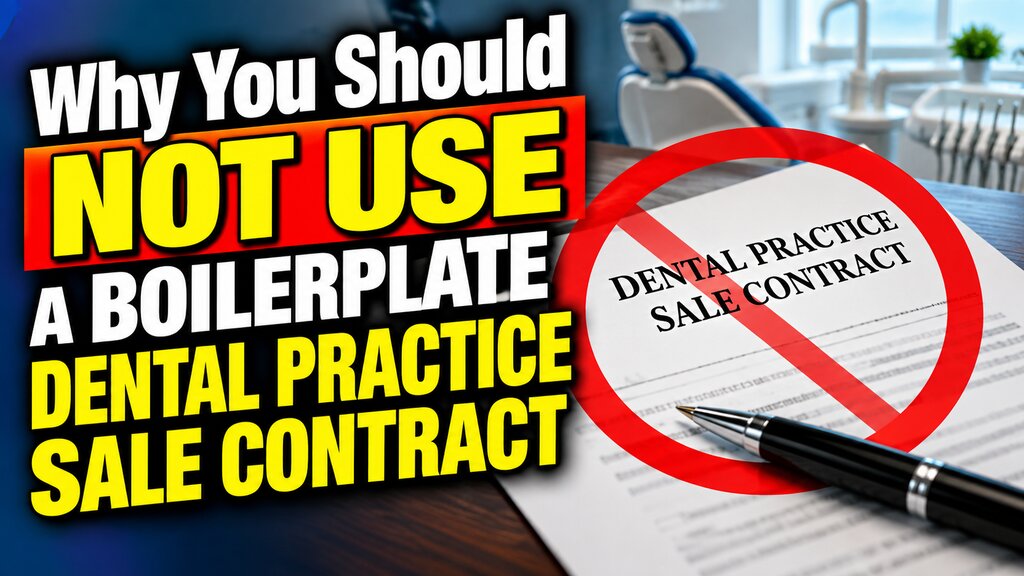 Don't Use A Boilerplate Contract When Selling A Dental Practice